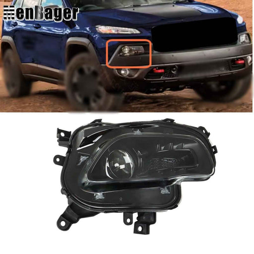 DURAFORCE Headlight Black For 2014-2017-2018 Jeep Cherokee Passenger Side Halogen Headlamp
