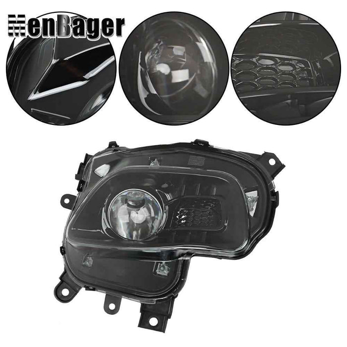 DURAFORCE Headlight Black For 2014-2017-2018 Jeep Cherokee Passenger Side Halogen Headlamp