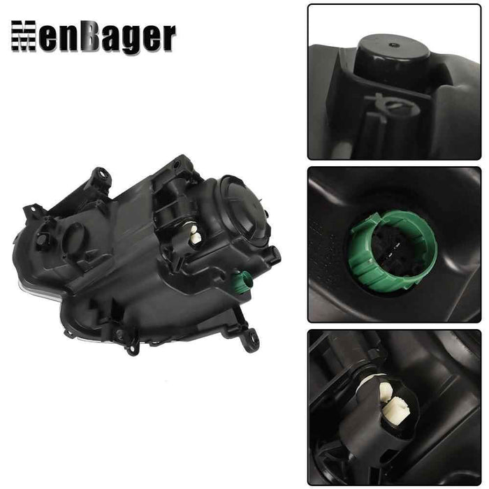 DURAFORCE Headlight Black For 2014-2017-2018 Jeep Cherokee Passenger Side Halogen Headlamp