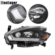 DURAFORCE Driver Side Projector Halogen Headlight w/ LED DRL For 2018 Nissan Murano Black