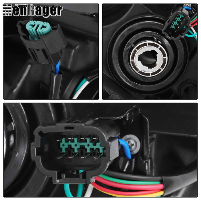 DURAFORCE Driver Side Projector Halogen Headlight w/ LED DRL For 2018 Nissan Murano Black