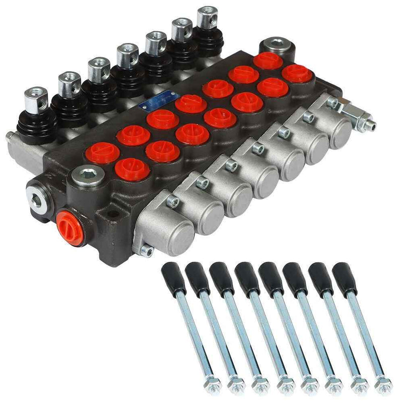 DURAFORCE 7 Spool 13Gpm Hydraulic Directional Control Valve Double Acting SAE