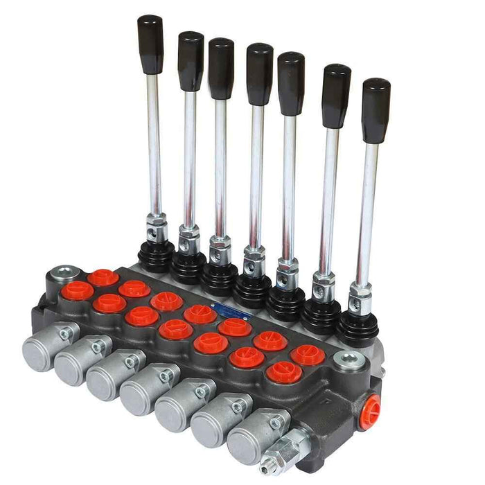 DURAFORCE 7 Spool 13Gpm Hydraulic Directional Control Valve Double Acting SAE