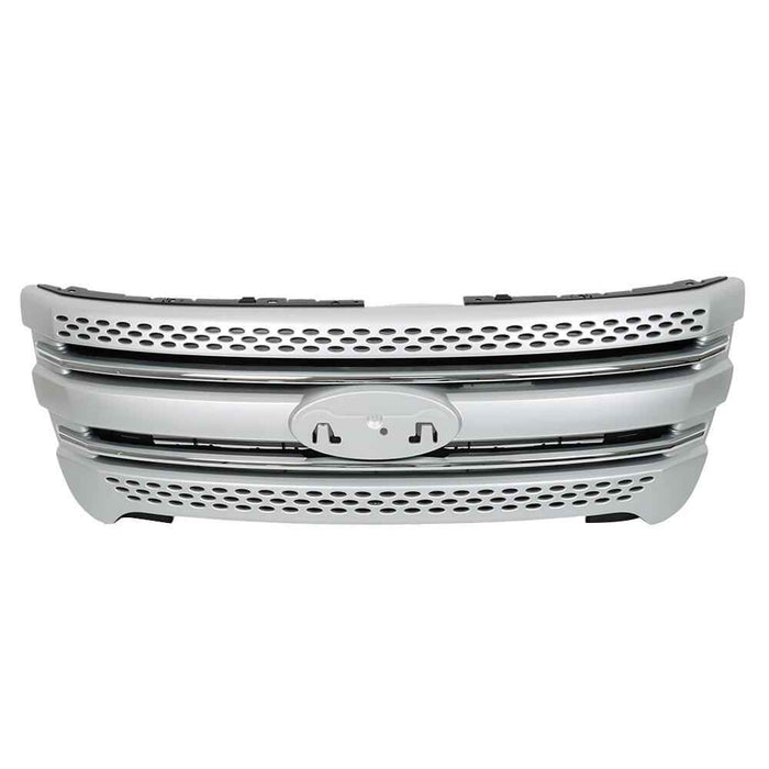 DURAFORCE For Ford Explorer 2011-2015 Front Upper&Lower Grille Silver Grill Set Painted