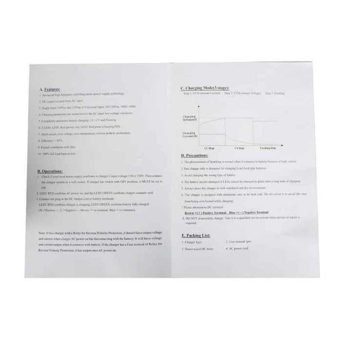 DURAFORCE 48 Volt Golf Cart Battery Charger For Yamaha Drive G29 3 Pin 2007-Up