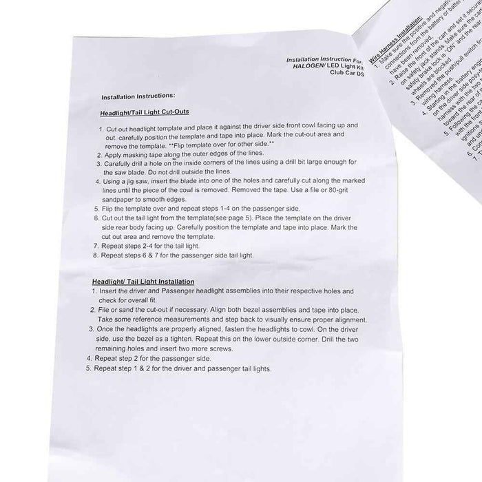 DURAFORCE Golf Cart 12V LED Light Kit Headlights & Tail Lights Kit For Club Car DS 1993-Up