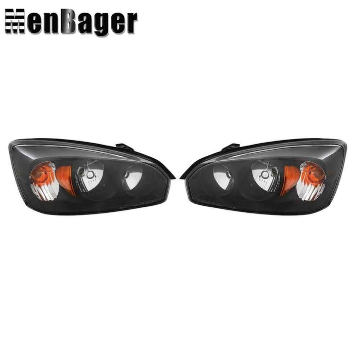 DURAFORCE Black Housing Projector Passenger & Driver Headlights For 2004-2008 Chevy Malibu