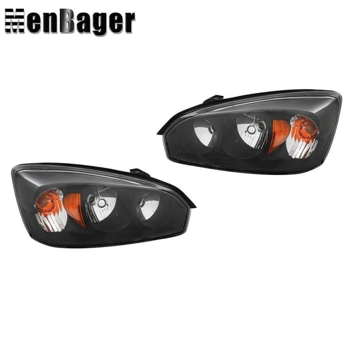 DURAFORCE Black Housing Projector Passenger & Driver Headlights For 2004-2008 Chevy Malibu