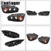DURAFORCE Black Housing Projector Passenger & Driver Headlights For 2004-2008 Chevy Malibu