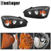 DURAFORCE Black Housing Projector Passenger & Driver Headlights For 2004-2008 Chevy Malibu