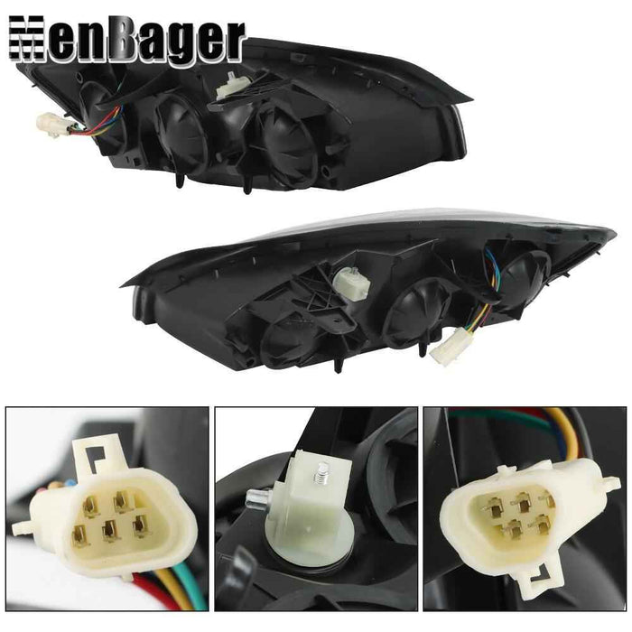 DURAFORCE Black Housing Projector Passenger & Driver Headlights For 2004-2008 Chevy Malibu