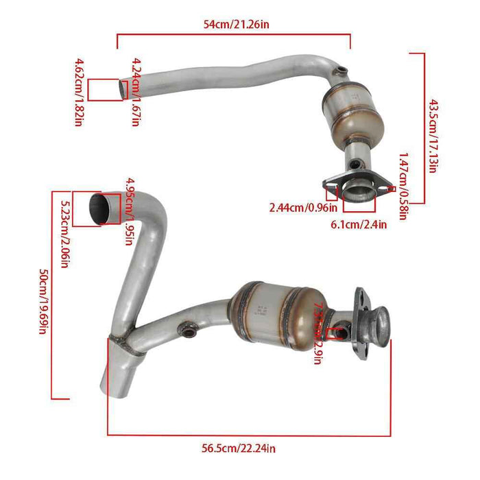 DURAFORCE For Dodge Dakota 3.7L / 4.7L 2004-2010 Y Pipe Catalytic Converter Set Left+Right
