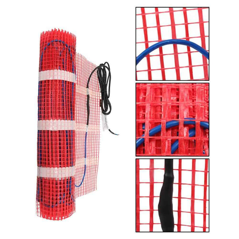 DURAFORCE 15 Sqft Electric Radiant Floor Heat System Floor Heat Mat 120 V W/ Thermostat