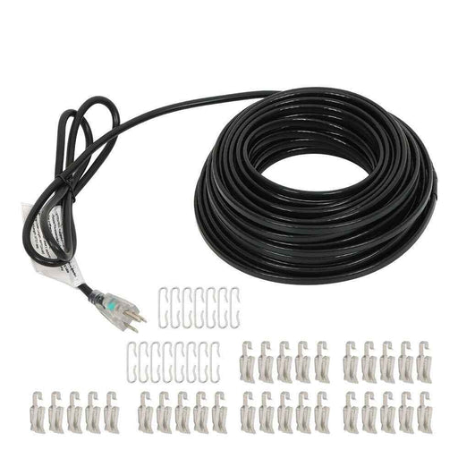 DURAFORCE 80 Feet Heat Tape W/ Aluminum Clip Hook Roof Heat Cable Snow De-icing Kit 8W/FT