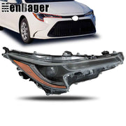 DURAFORCE Right Side Headlight LED Headlamp For 2020-22 Toyota corolla L LE Black Housing