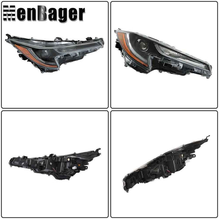 DURAFORCE Right Side Headlight LED Headlamp For 2020-22 Toyota corolla L LE Black Housing