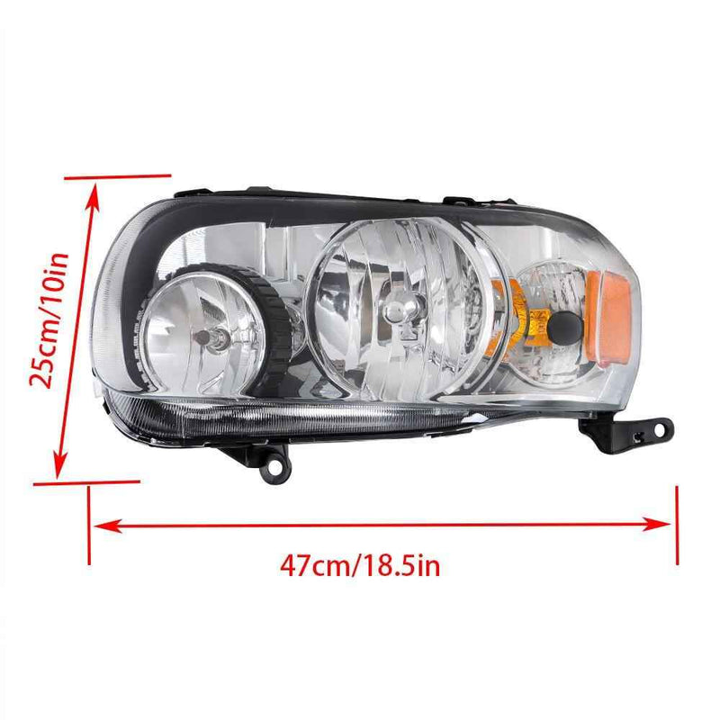 DURAFORCE Left+Right [Halogen Type] Headlights Headlamps For 2005-2007 Ford Escape Chrome