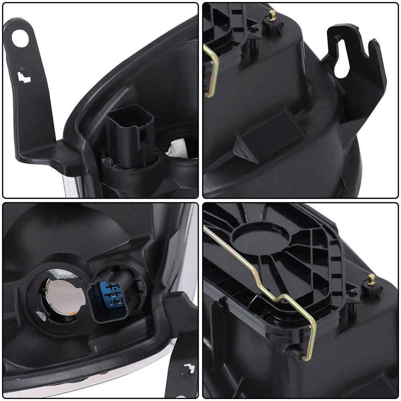 DURAFORCE Left+Right [Halogen Type] Headlights Headlamps For 2005-2007 Ford Escape Chrome