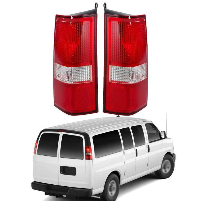 DURAFORCE Pair w/o wires For 2003-20 21 2022 2023 Chevrolet Express/GMC Savana Tail Lights