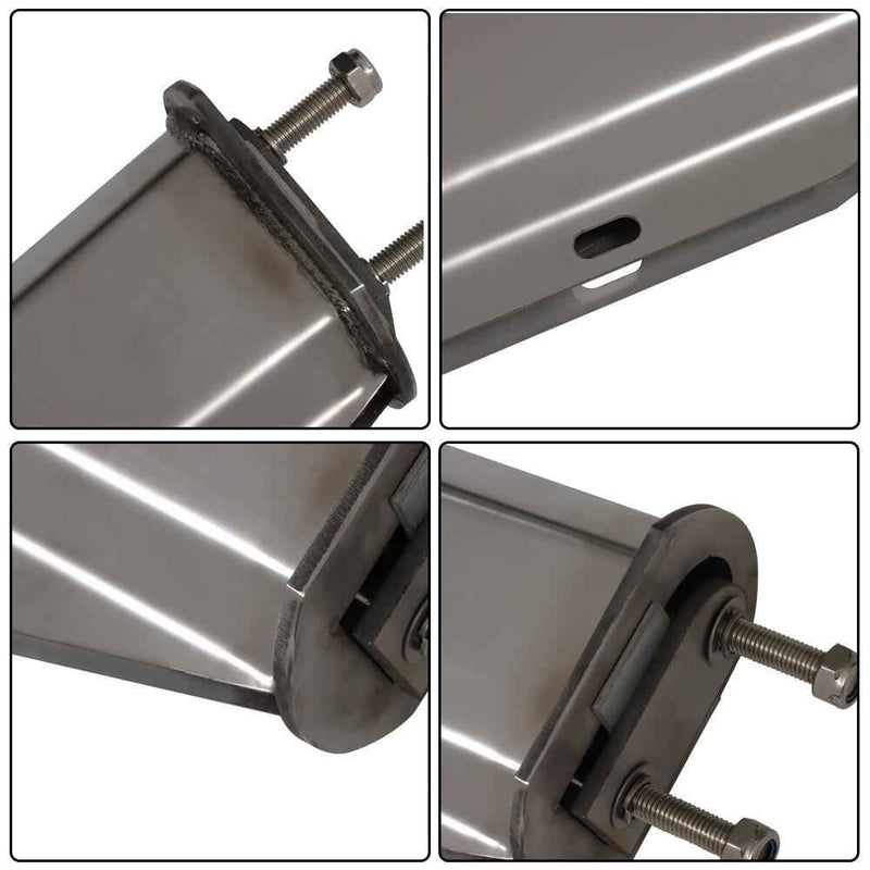 DURAFORCE 30" Length Chrome Straight Spring Loaded Mud Flap Hanger 2.5" Bolt Spacing