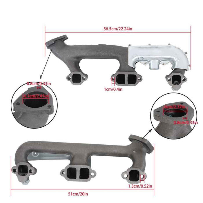 DURAFORCE 2PCS LH+RH Exhaust Manifold For 88-95 Chevy GMC C K 1500 2500 Suburban 5.0L 5.7L