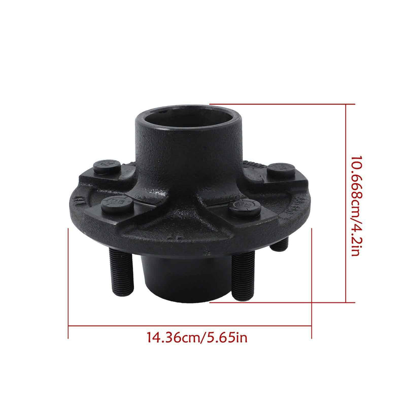 DURAFORCE 5 on 4.5" Trailer Hub Kit and 1" Round BT8 Spindle W/Trailer Bearing 2Pack
