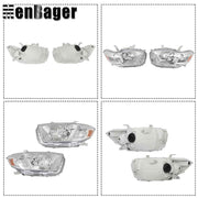 DURAFORCE Pair For 2008 2009 2010 Toyota Highlander Headlights Chrome Housing Halogen Type