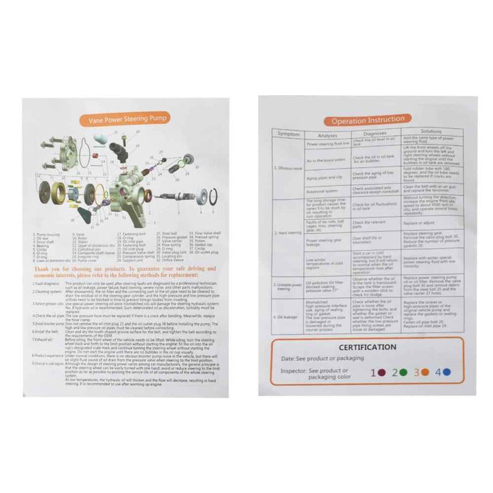 DURAFORCE For 00-2004 Dodge Durango Dodge Dakota Power Steering Pump w/ Pulley Reservoir