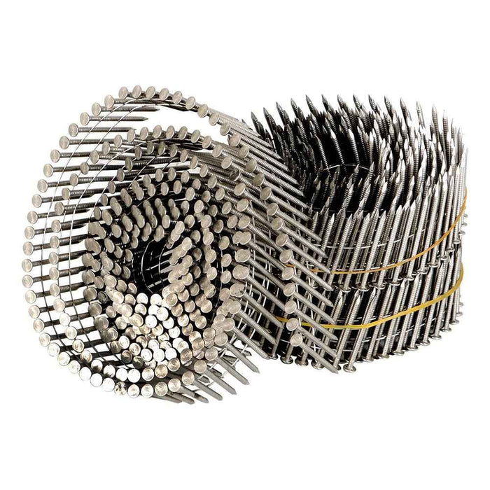DURAFORCE 3600 Pack 1-1/2" × .09" Ring Shank Stainless Siding Nails Wire Coil 15 Degree