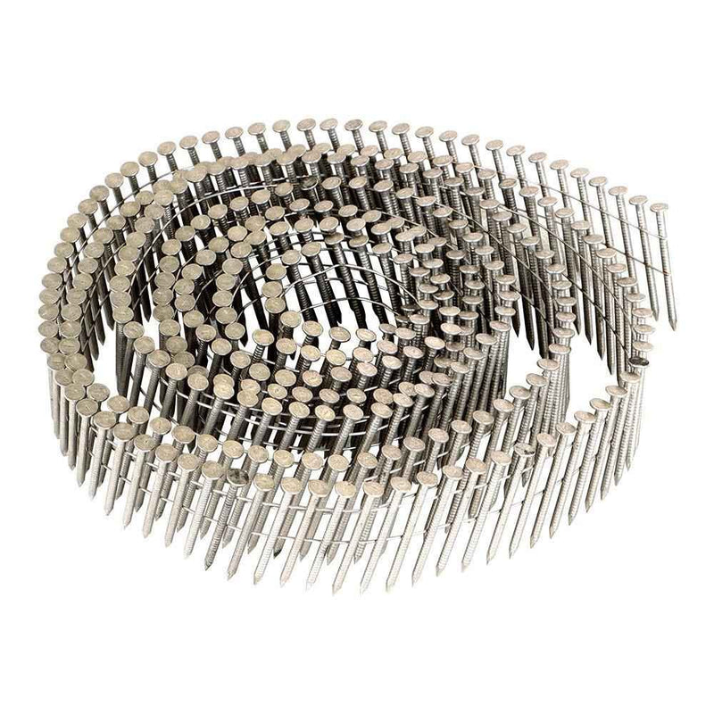 DURAFORCE 3600 Pack 1-1/2" × .09" Ring Shank Stainless Siding Nails Wire Coil 15 Degree