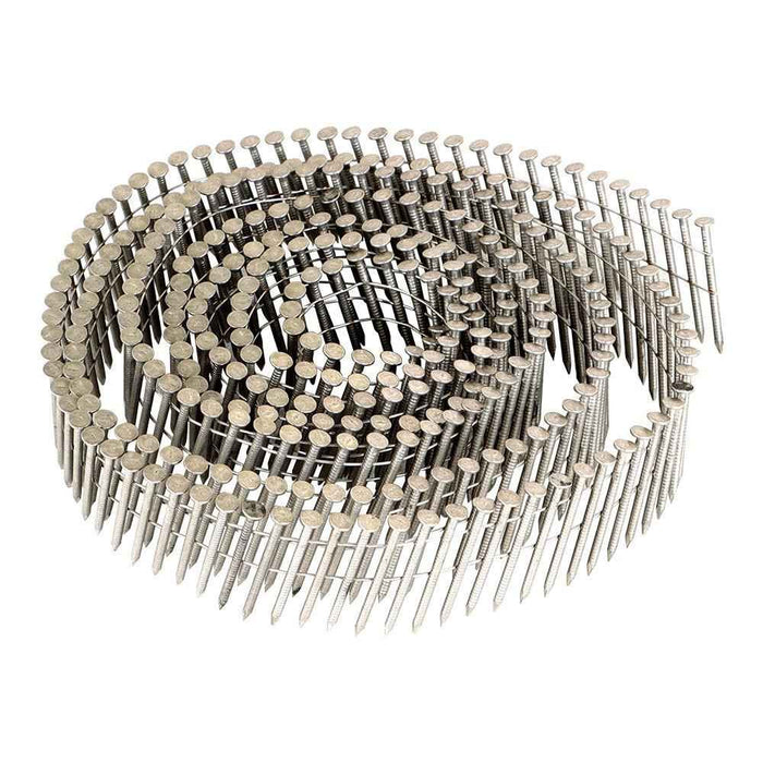 DURAFORCE 3600 Pack 1-1/2" × .09" Ring Shank Stainless Siding Nails Wire Coil 15 Degree