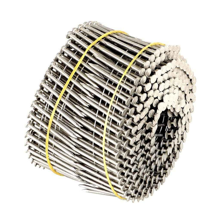 DURAFORCE 3600 Pack 1-1/2" × .09" Ring Shank Stainless Siding Nails Wire Coil 15 Degree