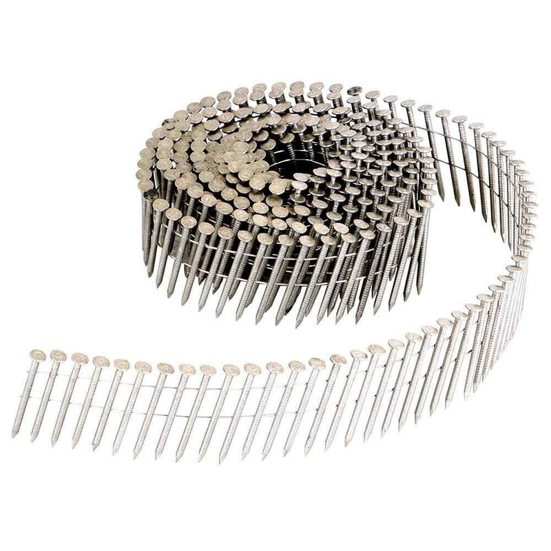 DURAFORCE 3600 Pack 1-1/2" × .09" Ring Shank Stainless Siding Nails Wire Coil 15 Degree