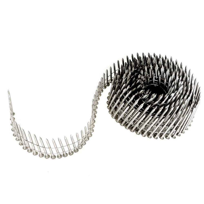 DURAFORCE 3600 Pack 1-1/2" × .09" Ring Shank Stainless Siding Nails Wire Coil 15 Degree