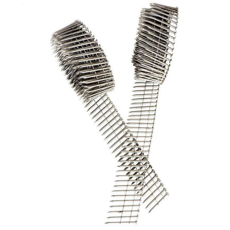 DURAFORCE 3600 Pack 1-1/2" × .09" Ring Shank Stainless Siding Nails Wire Coil 15 Degree