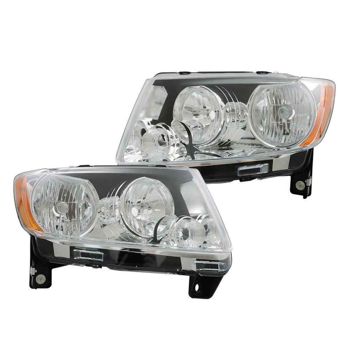 DURAFORCE Halogen For 2011-2012-13 Jeep Grand Cherokee 11-17 Compass Headlight Left&Right