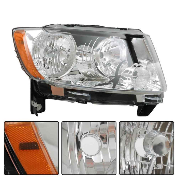 DURAFORCE Halogen For 2011-2012-13 Jeep Grand Cherokee 11-17 Compass Headlight Left&Right
