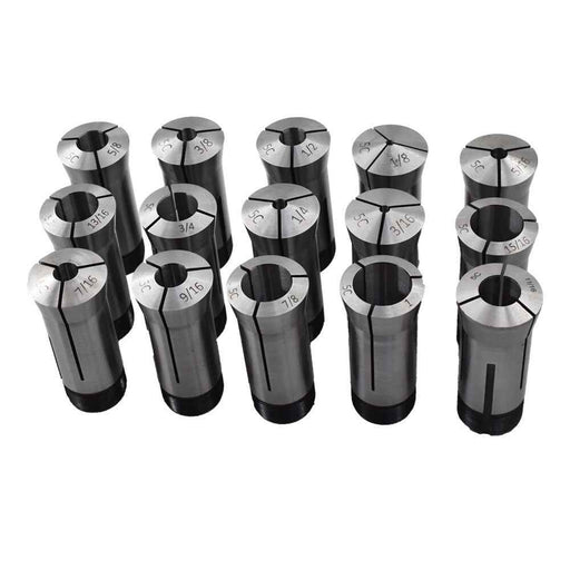 DURAFORCE 15 Pack Precision 5C Round Collet Set Fractional 1/8" To 1" For Milling Lathe
