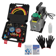 DURAFORCE 1/3HP 4CFM Aluminum Air Vacuum Pump Manifold Gauge Set HVAC AC Refrigerant Kit