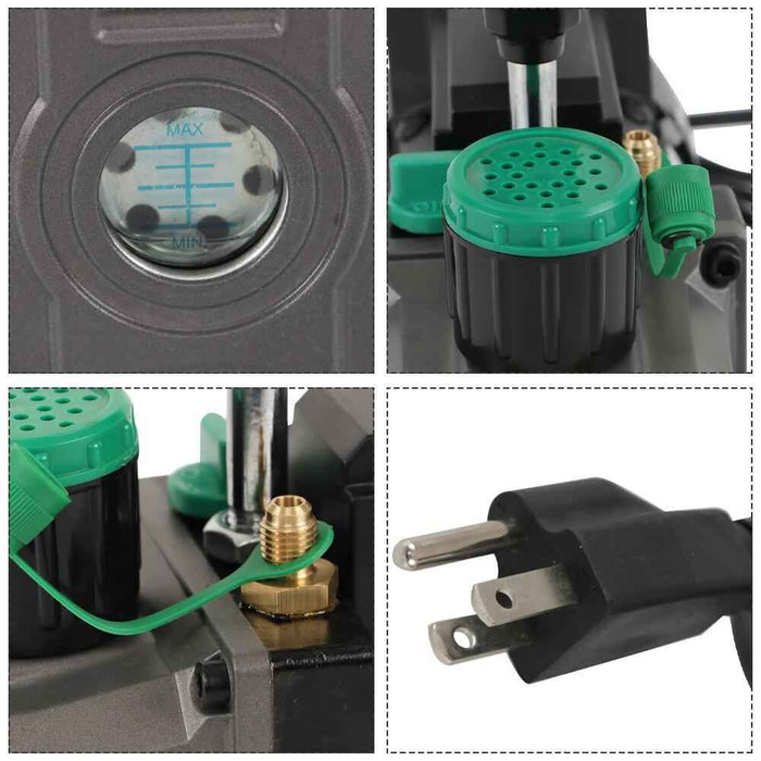 DURAFORCE 1/3HP 4CFM Aluminum Air Vacuum Pump Manifold Gauge Set HVAC AC Refrigerant Kit