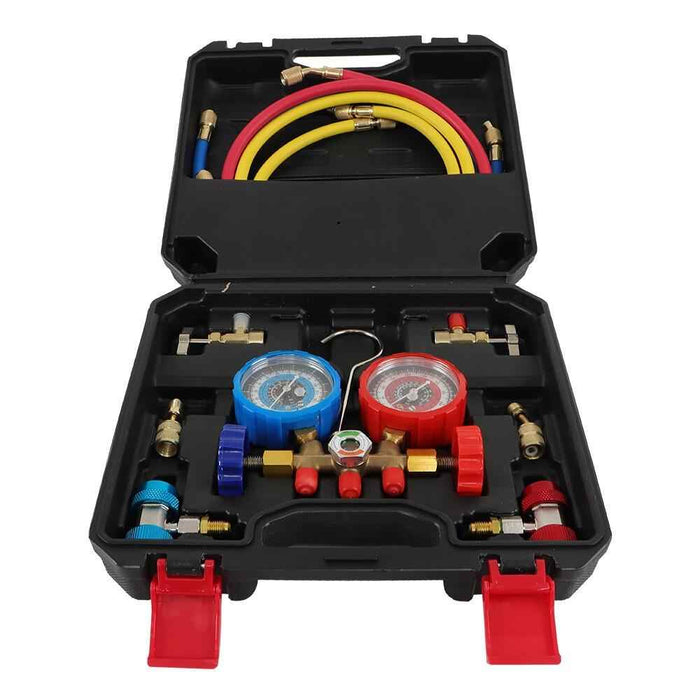 DURAFORCE 1/3HP 4CFM Aluminum Air Vacuum Pump Manifold Gauge Set HVAC AC Refrigerant Kit