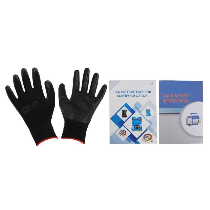 DURAFORCE 1/3HP 4CFM Aluminum Air Vacuum Pump Manifold Gauge Set HVAC AC Refrigerant Kit