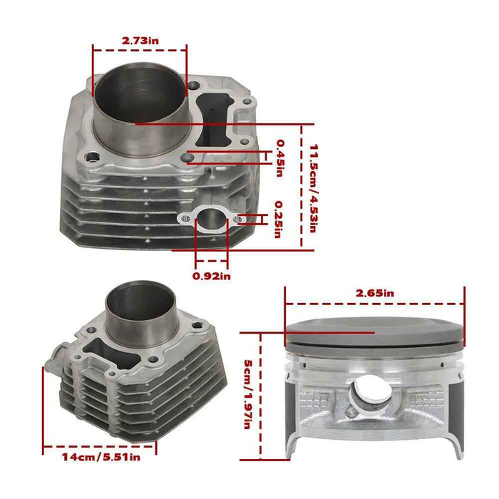 DURAFORCE Cylinder Piston Gasket Kit For Kawasaki KLF250-A BAYOU 250 2003-2010 2011