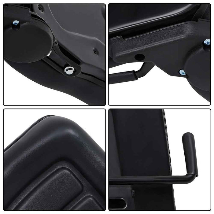 DURAFORCE Adjustable Angle Back And Slide Universial Tractor Fold Down Seat Black