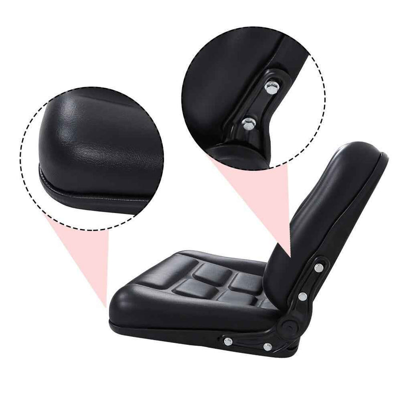 DURAFORCE Adjustable Angle Back And Slide Universial Tractor Fold Down Seat Black