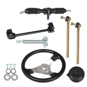 DURAFORCE Go Kart Steering Wheel Steel Kit Gear Rack Pinion Shaft Set Fast 110cc US