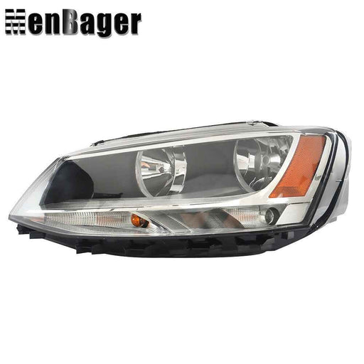 DURAFORCE For 2011-2015-2018 Volkswagen Jetta Haloegn Headlight Black Headlamp Driver Side