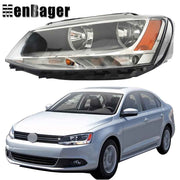 DURAFORCE For 2011-2015-2018 Volkswagen Jetta Haloegn Headlight Black Headlamp Driver Side