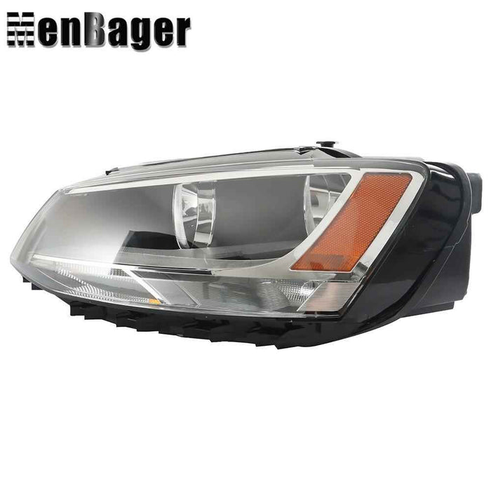 DURAFORCE For 2011-2015-2018 Volkswagen Jetta Haloegn Headlight Black Headlamp Driver Side