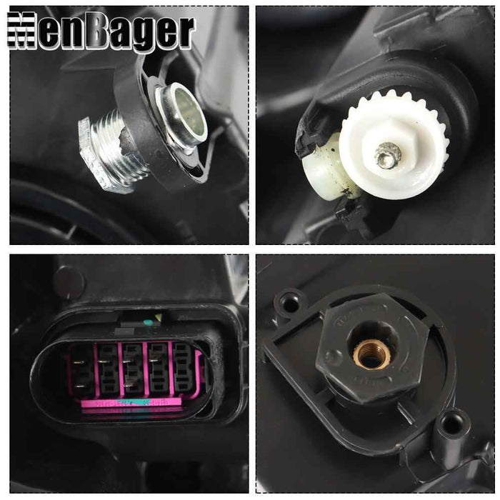 DURAFORCE For 2011-2015-2018 Volkswagen Jetta Haloegn Headlight Black Headlamp Driver Side